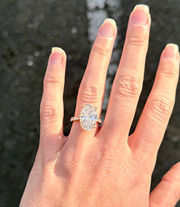Shyam Oval Diamond Band Engagement Ring