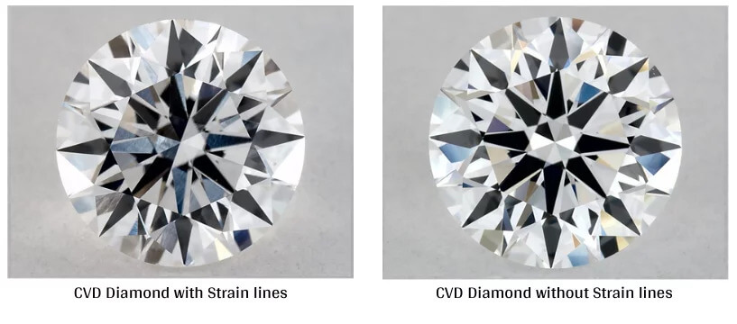 cvd diamond with strain lines