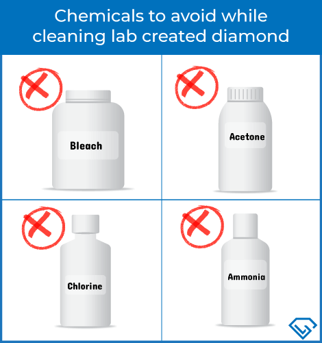 Chemicals to Avoid while cleaning lab grown diamond