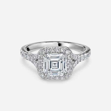 Chelsea Asscher Halo Engagement Ring