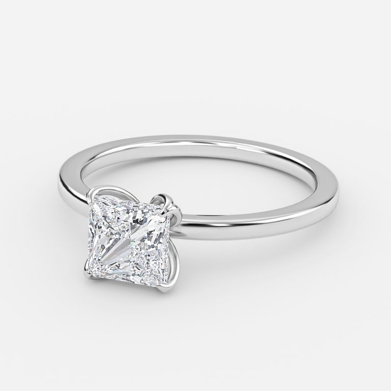 1 carat solitaire princess cut engagement ring