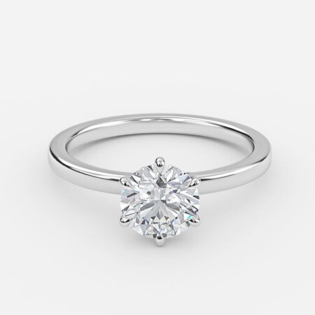 Avery Plain Round Solitaire Engagement Ring