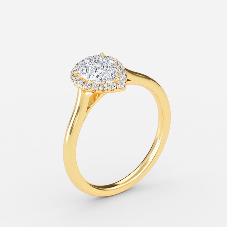 1 ct. pear shaped halo ring
