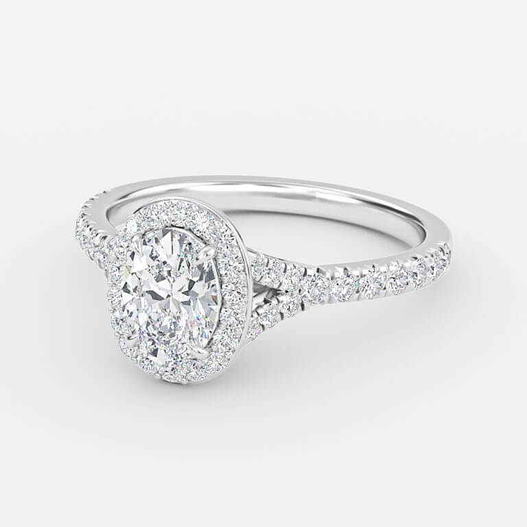 1.2 ct oval halo ring