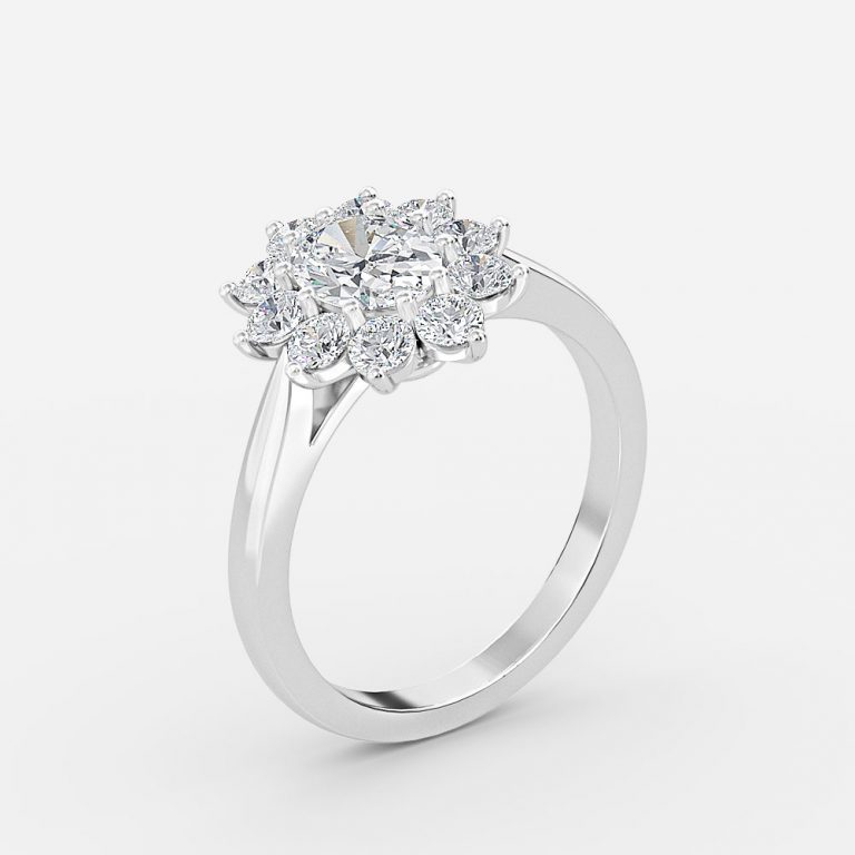 12 diamond oval cluster ring