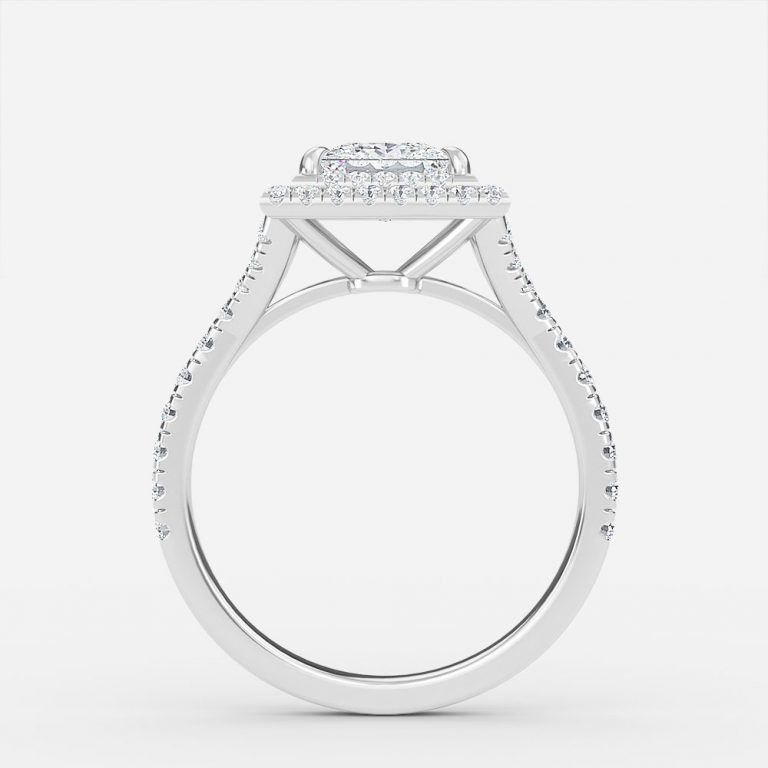 2 carat princess cut halo diamond ring