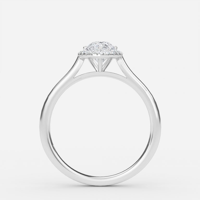 2.5 ct black diamond ring with halo in pear