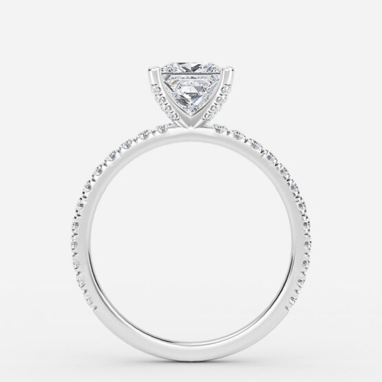 2ct princess cut diamond wedding anniversary ring womens band 14k white gold