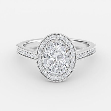 Elswin Oval Halo Engagement Ring