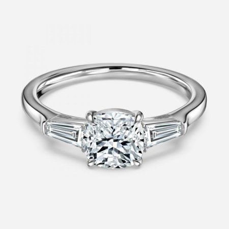 Miriam Cushion Three Stone Engagement Ring