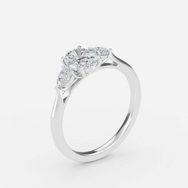 3 stone oval diamond engagement rings