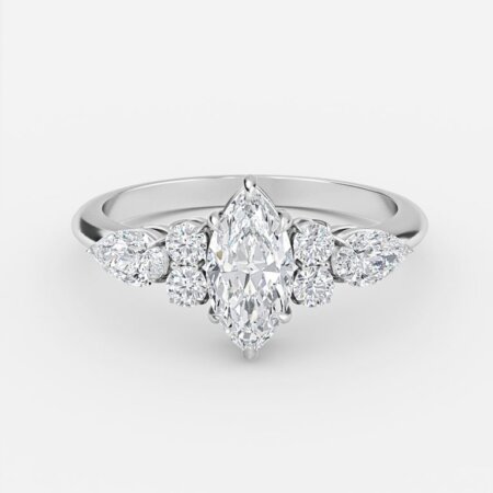 Avery Marquise Three Stone Engagement Ring