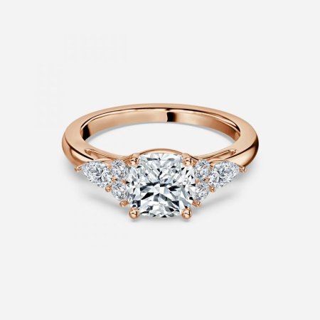 Avery Cushion Three Stone Engagement Ring
