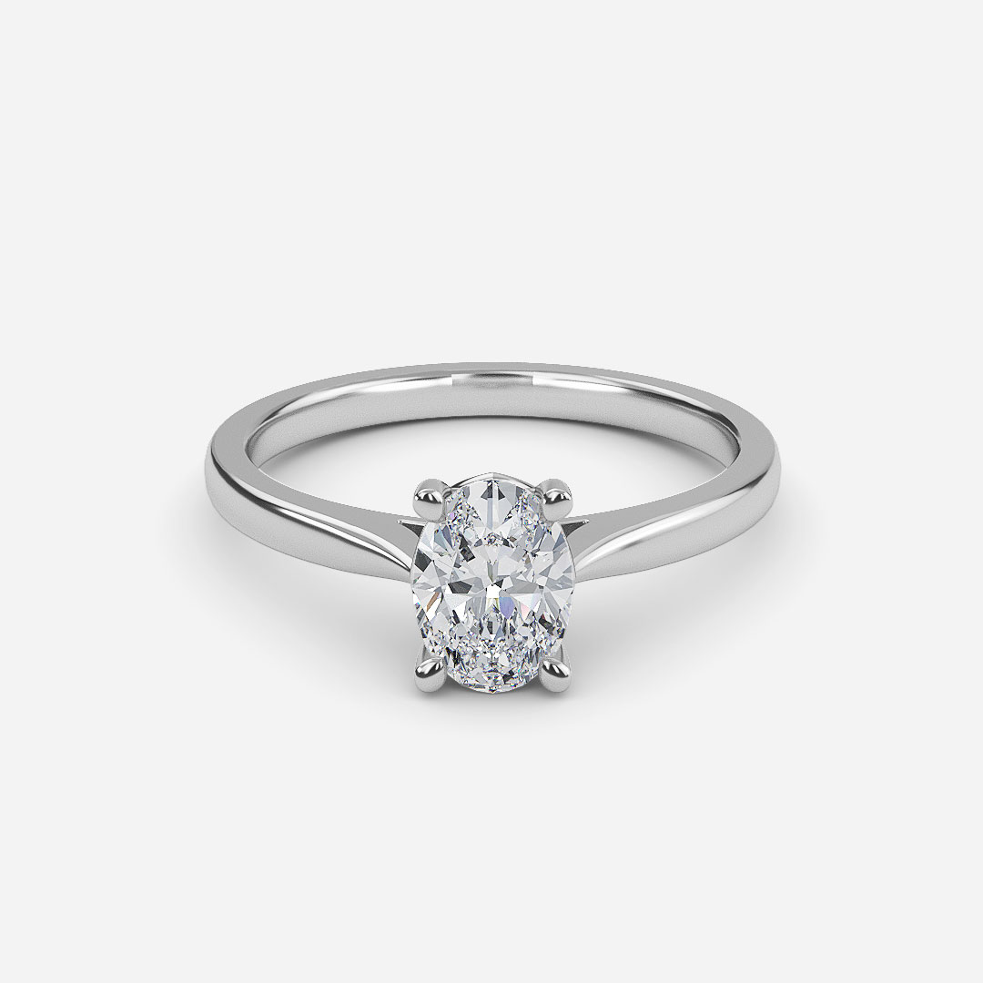 VIOLETTE Chatham® Cushion Champagne Sapphire Diamond 18k White