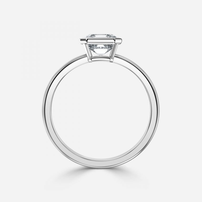 asscher bezel diamond ring