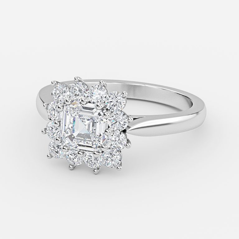 asscher cut diamond wedding rings