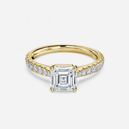 Aradia Asscher Diamond Band Engagement Ring
