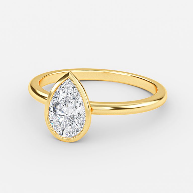 bezel set pear engagement ring