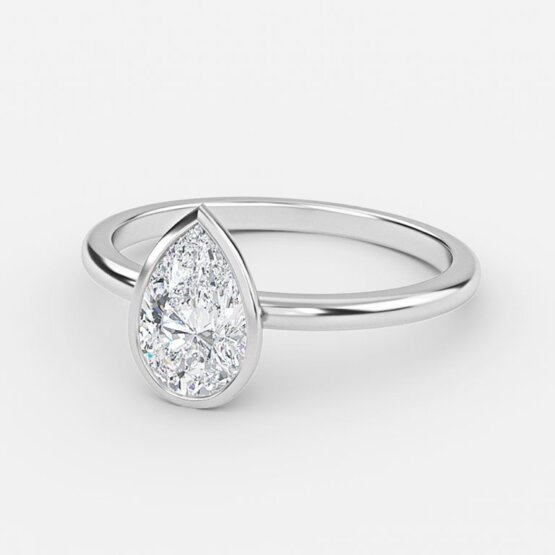 bezel set pear ring