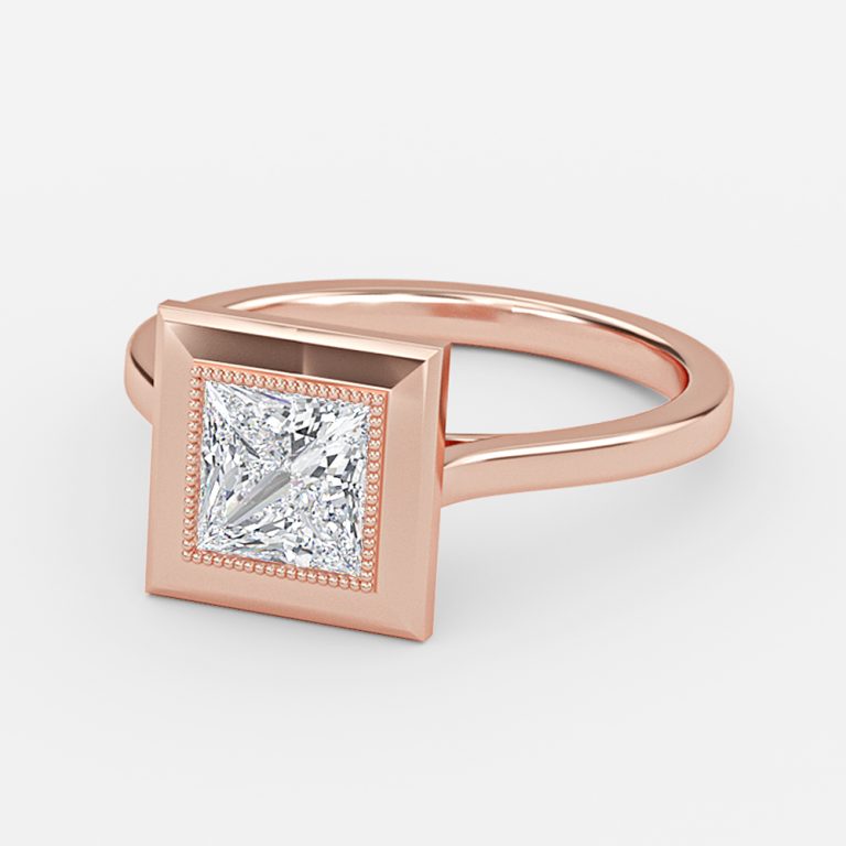 bezel set princess cut