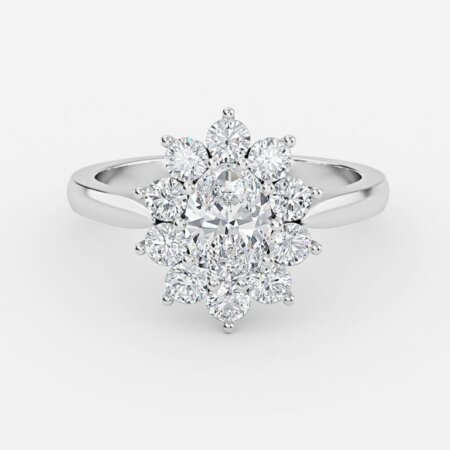 Rohini Oval Cluster Engagement Ring