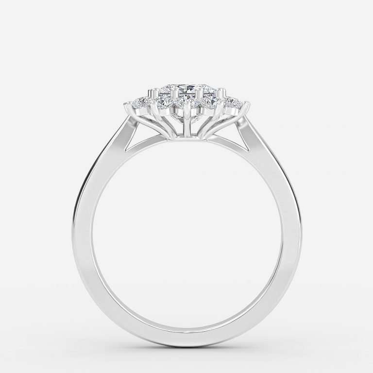 cluster princess cut diamond ring