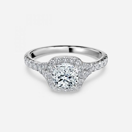Chelsea Cushion Halo Engagement Ring
