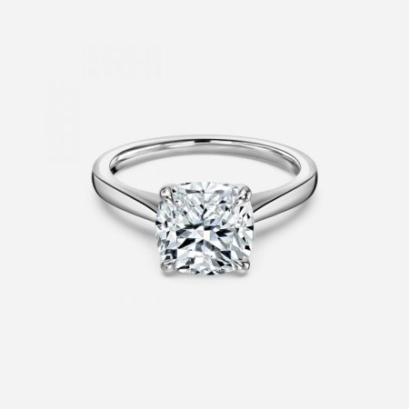Tulip Cushion Solitaire Engagement Ring