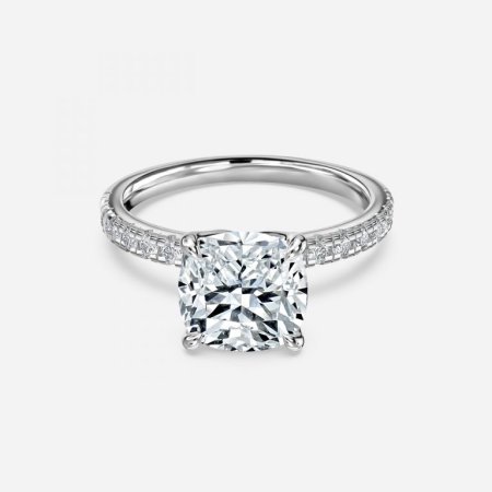 Moonlight Cushion Diamond Band Engagement Ring