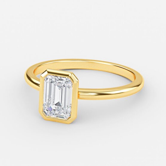 designer emerald bezel set ring
