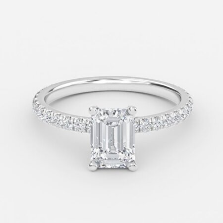 Josephine Emerald Diamond Band Engagement Ring