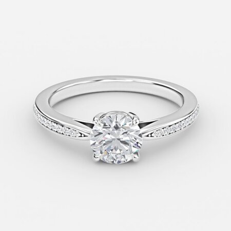 Fior Round Diamond Band Engagement Ring