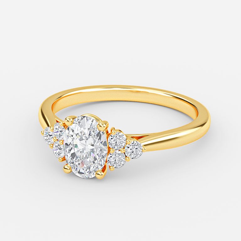 diamond oval cluster ring