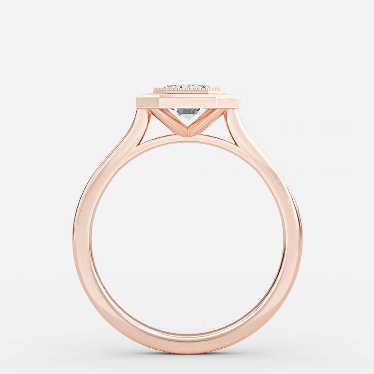 emerald bezel setting engagement ring