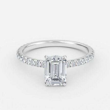 Ambrosia Emerald Hidden Halo Engagement Ring