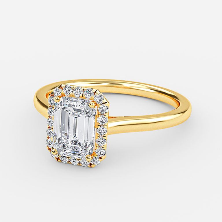 emerald diamond halo engagement rings