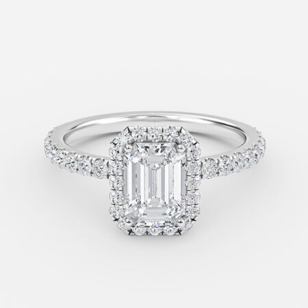 Lillian Emerald Halo Engagement Ring