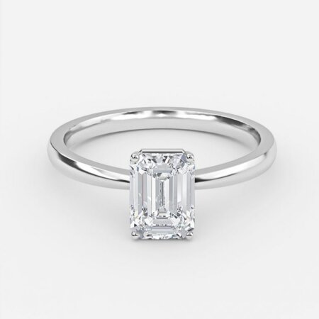 Ella Emerald Solitaire Engagement Ring