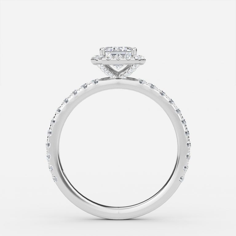 floating halo diamond engagement ring white gold