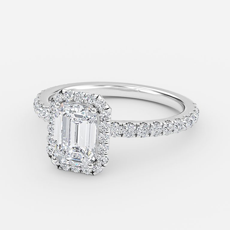 floating halo diamond ring