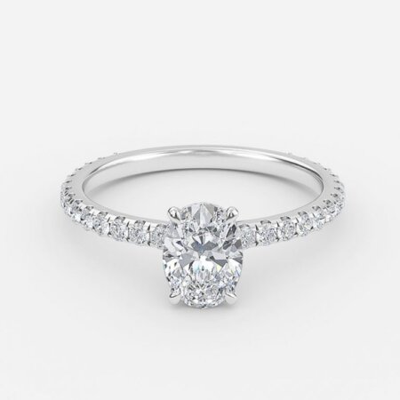 Ambrosia Oval Hidden Halo Engagement Ring