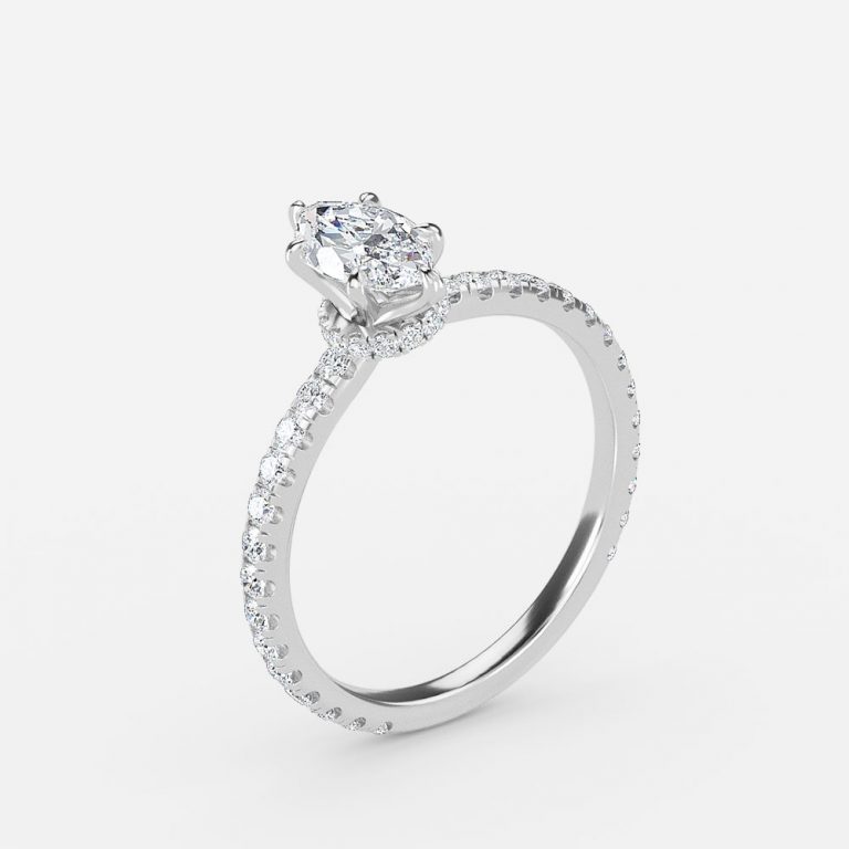 hidden halo marquise ring