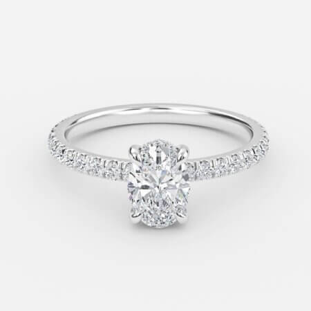 Lucian Oval Hidden Halo Engagement Ring
