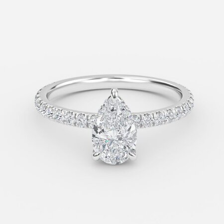 Lucian Pear Hidden Halo Engagement Ring