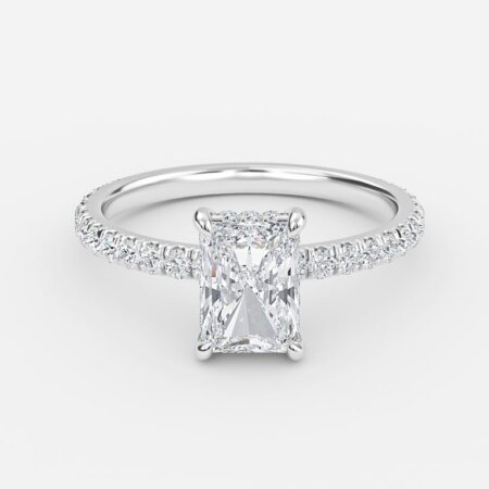 Lucian Radiant Hidden Halo Engagement Ring