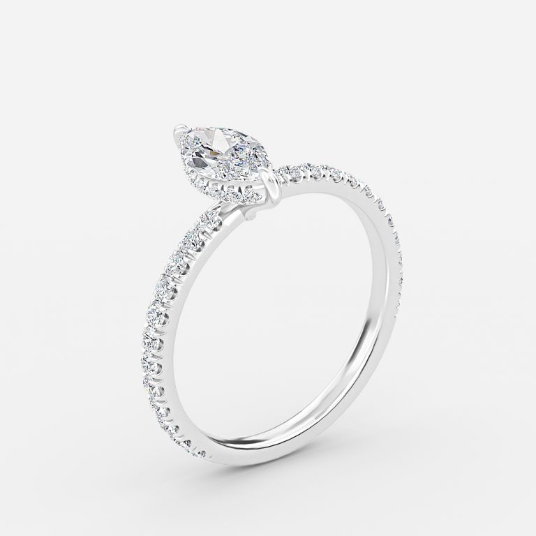 hidden halo ring marquise