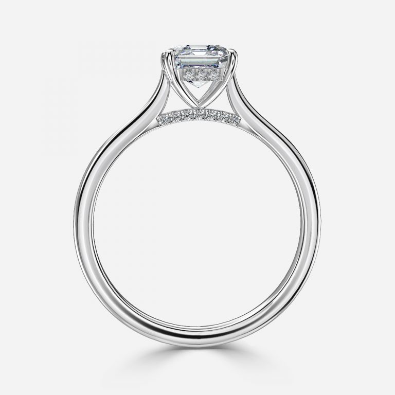 lab created diamond engagement rings asscher