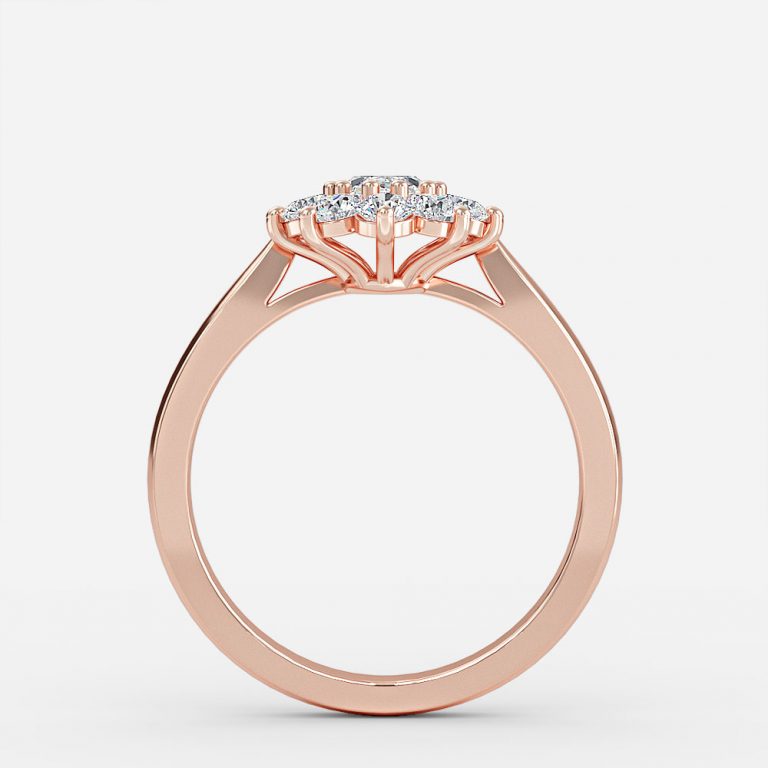 marquise cluster diamond ring rose gold