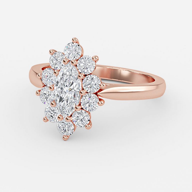 marquise cluster engagement ring