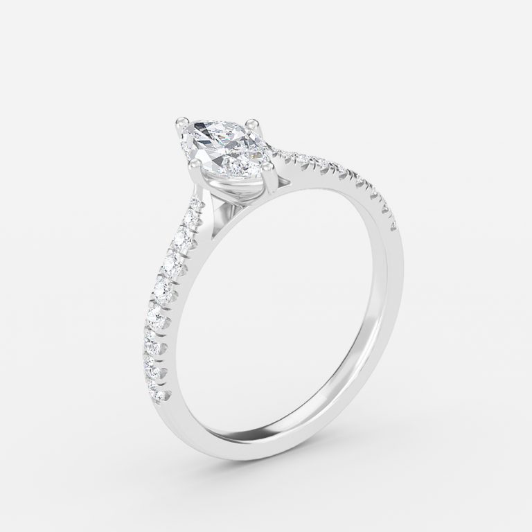 marquise diamond engagement ring diamond band
